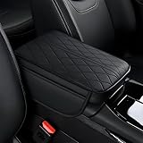 gblwb Car Center Console Cover, for Porsche Cayenne 2019-2024 2025 Leather Armrest Cover Center Console Cushion, Car Interior Accessories,Black