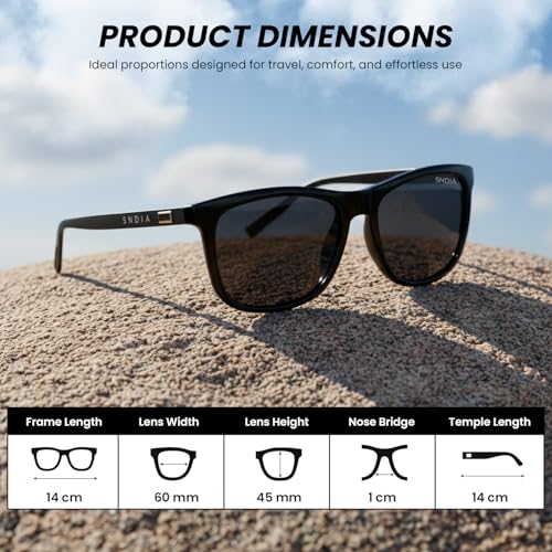 Image of SNDIA Black Way Farer Polarized Sunglasses | Premium Frame | UV400 Protection for men & women