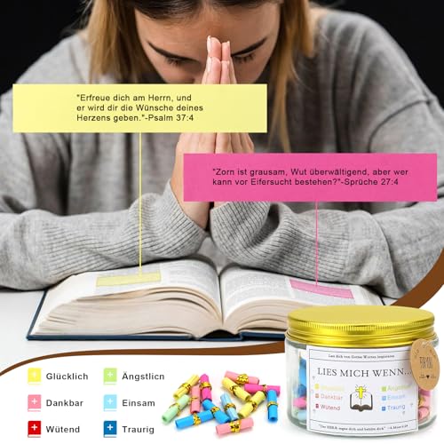 DNGH bibelverse im glas deutsch bibel gläser Deutsche Version Bibel Verse Jar, 90 Glas mit Bibelversen Deutsch Bible Verses Jar, Bibelsprüche Im Glas für Christliche Mutmacher Geschenke