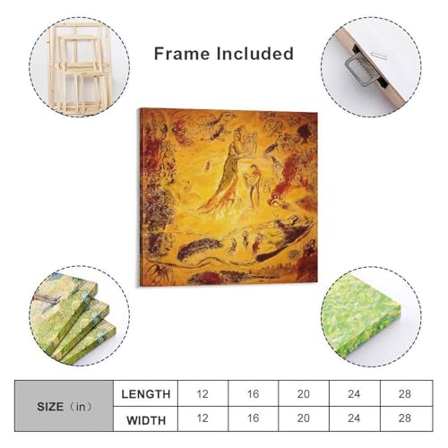 Impression sur toile Marc Chagall pour habiller un mur blanc avec élégance moderne 60x60 - 2
