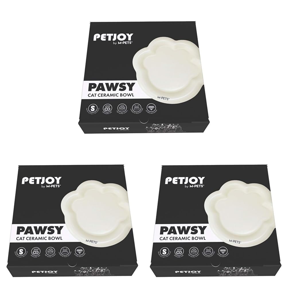M-PETS PAWSY SERAMİK MAMA KABI WHİTE 100ML (3 paketi)