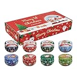 Velas perfumadas de Navidad - 8 piezas decoraciones estacionales - Vela de aromaterapia navideña para cenas de Navidad Fiesta Familiar Reunión Familiar Momento Relajación Noches de Invierno Salón