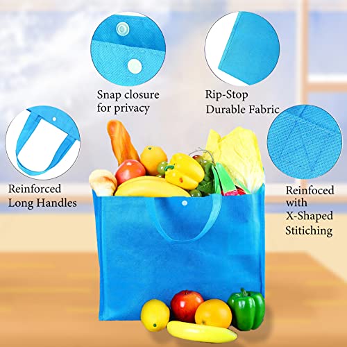Hwieccogts Reusable Shopping Bags - Totes Set Of 8,Durable Large Foldable Tote Bag, Reusable Grocery Bags With Handles,Strong And Eco Friendly. #TOP3