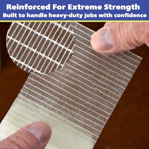 Image of Gaffer Power Teegan Tapes Filament Tape 3 inch x 30 Yards - Reinforced Clear Strapping Tape for Heavy Duty Packing, Sealing & Repairs - Weather Resistant, Industrial Strength (Pack of 3)