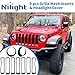 Nilight Grill Inserts fit for Jeep Wrangler Front Grille Inserts Headlight Cover Set for JL JLU Unlimited Sport SportS 2018 2019 2020 2021 2022 2023 Grille Bezels Trim Exterior Accessories Black 9 Pcs