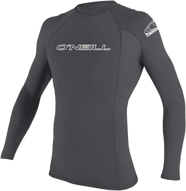 O'Neill Men's Basic Skins UPF 50+ Long Sleeve Rash Guard Large Smoke