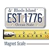 Rhode Island State License Plate Magnet by Classic Magnets, 1.9" x 3.8", Collectible 3D Rubber Vintage-Style Souvenirs and Gifts Made in the USA #1