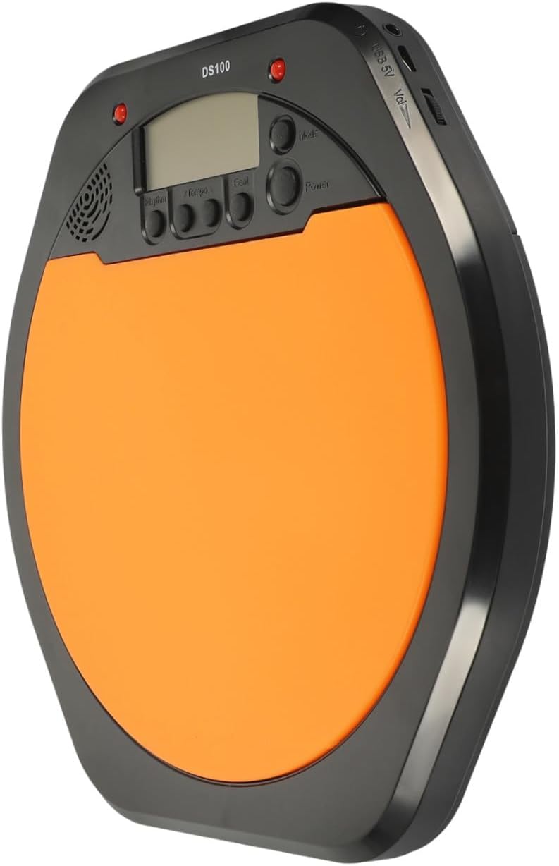 Sosoport Digital Electronic Drummer Training Practice Pad with LCD Display Volume Metronome Portable Drumming Practice Tool for Beginners and Professionals No Battery