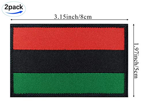 JBCD 2 Pack Afro American Flag Patch African Flags Tactical Patch Pride Flag Patch for Clothes Hat Patch Team Military Patch - Image 4