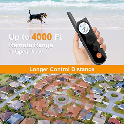 Dog Training Collar With Remote, Rechargeable Shock Collar For Dog With Security Keyboard Lock, 4000 Ft (1.22 Km), 3 Modes Beep, Vibration, Shock, Ipx7 Waterproof Dog Shock Collar For All Breeds, Size #TOP2