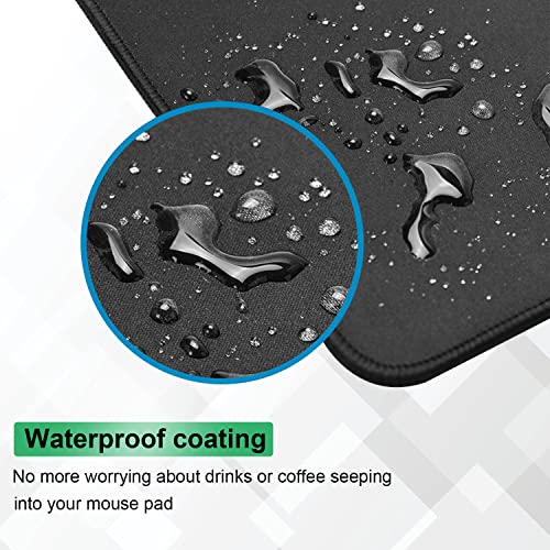 Anterk Large Mouse Pad, Big Gaming Mouse Pad, Xxl Mouse Pad With Stitched Edges, Premium Microfiber Cloth Surface, 31.5"X15.7"X0.12" Waterproof Anti-Slip Black Desk Mat And Keyboard Pad, Black #TOP4