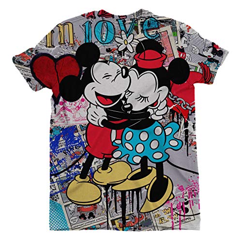 Disney Mickey and Minnie Mouse Hug Love Collage Men's T-Shirt Cover