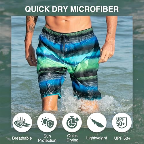 Image of Kanu Surf Men's Big Viper Extended Size Stripe Swim Trunk