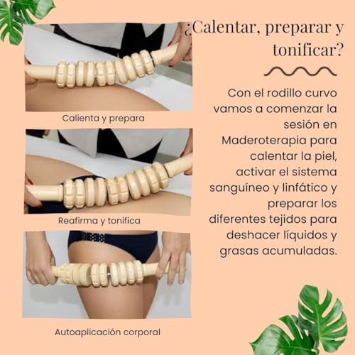 Rouleau courbé Wood Therapy anti-cellulite pour raffermir la peau