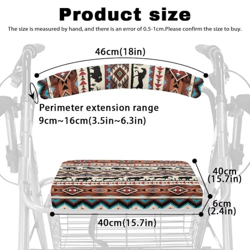 Image of Tribal Horse Rollator Walker Seat and Backrest Covers Easy to Install Accessories for Rollator Walkers Universal Walkers Seat Covers for Seniors Women Men