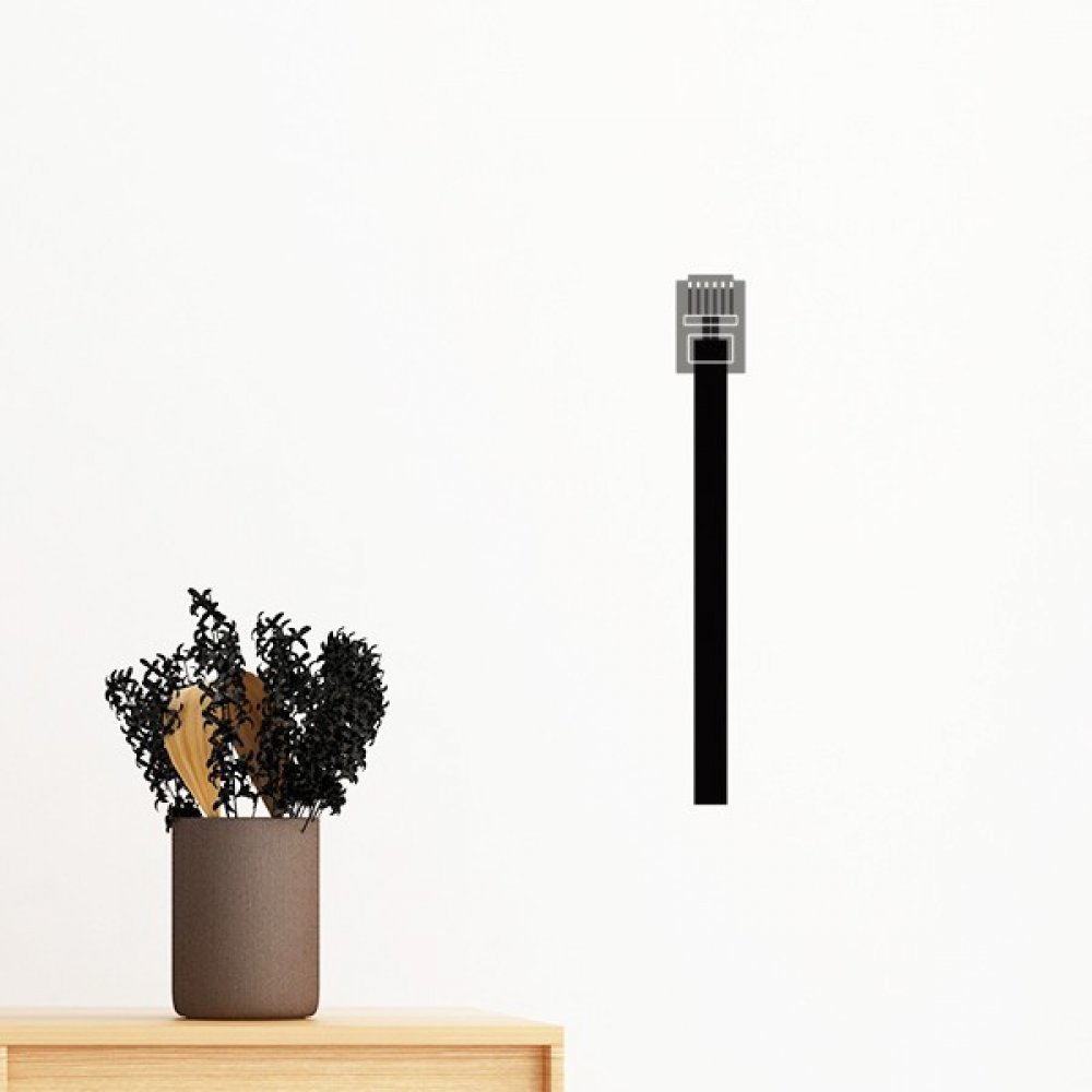 Autocollant mural câble USB noir de 70cm amovible pour décoration DIY de chambre