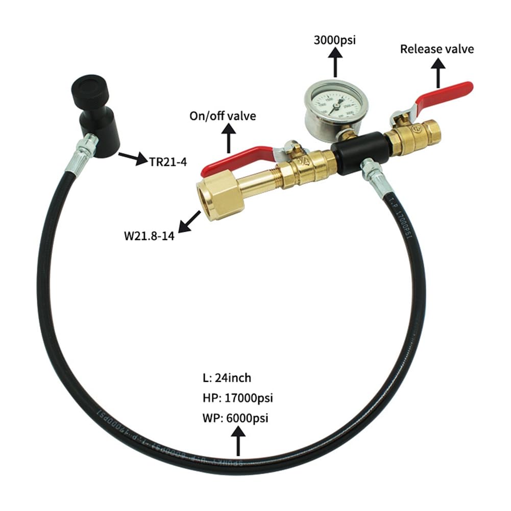 Zestaw adapterów do węża do butelek sody, podgrzewacz wody, adapter do napełniania cylindra dwutlenku węgla, od W21.8-14 na TR21-4