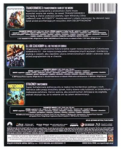 Trilogía Boxset Transformers 3 G.I. Joe Watchmen 3Blu-Ray Importación 4