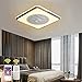 Ventilateur de plafond de lampe de plafond en bois avec éclairage LED et télécommande/APP Ventilateurs de plafond carrés avec lampes à intensité variable,lampes de ventilateur de plafond éclairage