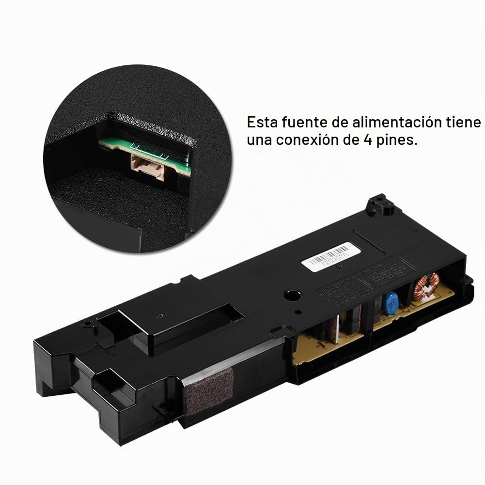 Wendry - Fuente de alimentación de Repuesto ADP-200ER de 4 Pines para Sony Playstation PS4, CUH-1215A CUH-12XX, ABS, Resistente al Desgaste y anticorrosión