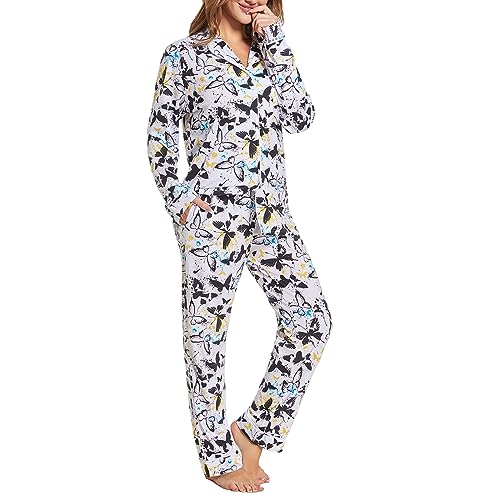 Image of Tugege Pajamas Set Long Sleeve Sleepwear Womens Button Down Nightwear Pj Sets