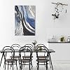 YPY Blue Abstract Canvas Wall Art: Sea Wave Hand Painted Textured Paintings Living Room Decor, Black Grey Modern Picture Print Artwork Huge Framed Poster Home Decoration 24 x 36