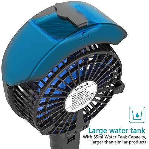 OPOLAR Handheld Misting Fan, 2600mAh Battery Operated Portable Fan with Personalized Cooling Humidifier, Water Spray Fan, Quiet USB or Rechargeable Battery Powered, 3 Settings Mini Mister Fan