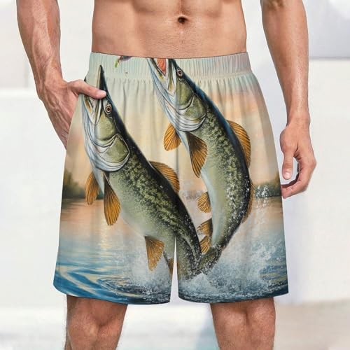 Summer Pajama Shorts for Men, Cooling Breathable Lounge Shorts Sleep Bottoms with Elastic Waistband2