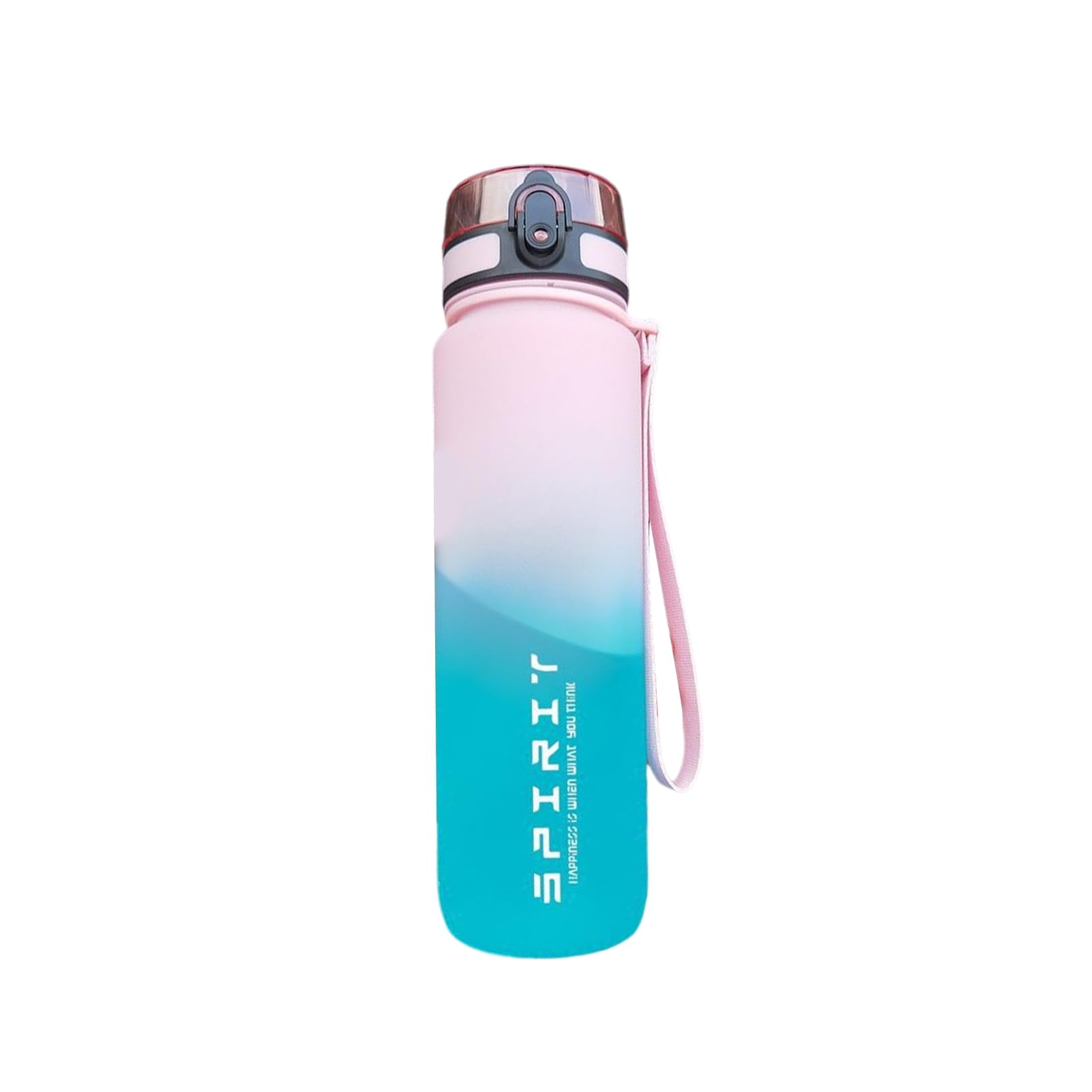curfair Drop-proof Water Bottle Outdoor Travel Mug Water Cup Bpa Leak-proof Gradient Color Sport Cup for School Travel Outdoor Activities Pink 1000ML