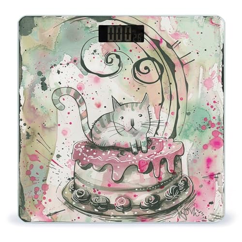 Báscula digital baño vidrio templado Cat on Cake miniatura 1