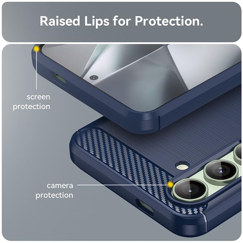 Image of Hybrid Carbon Fiber Back Case for Samsung Galaxy S24 FE (Blue)