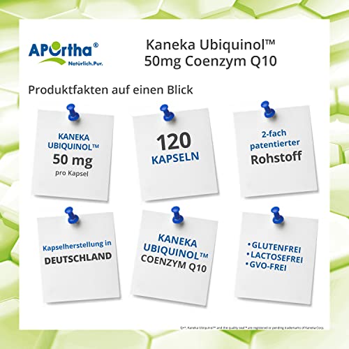 Coenzym Q10 APOrtha Kaneka Ubiquinol 50 mg 120 Kapseln
