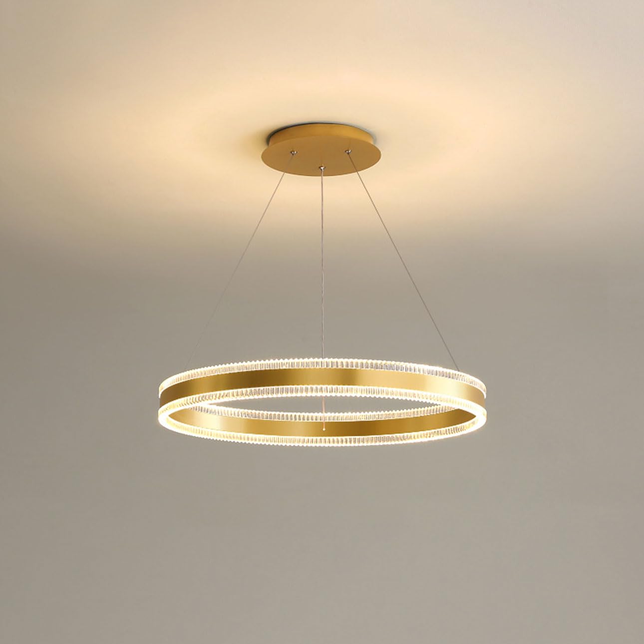 LYMSXAZOU Modern LED Chandelier, Black Ceiling Light For Dining Room, 50W Dimmable Pendant Light, Hanging Lmap Bedroom Living Room Foyer Bedroom, 3000K-6000K