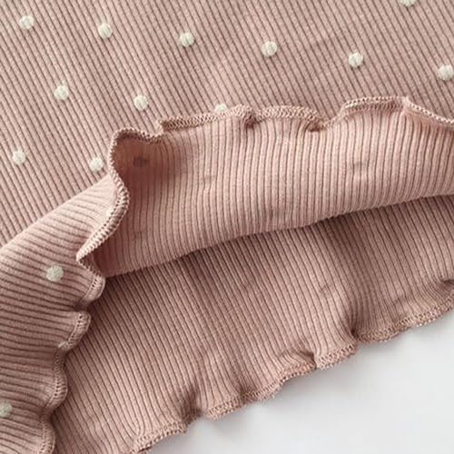 Toddler Baby Girls Soft Cotton 𝐏a𝐣amas Set Kids Ribbed 𝐋oun𝐠ewear Short Sleeve Ruffle 𝐒lee𝐩wear & Long Pants3