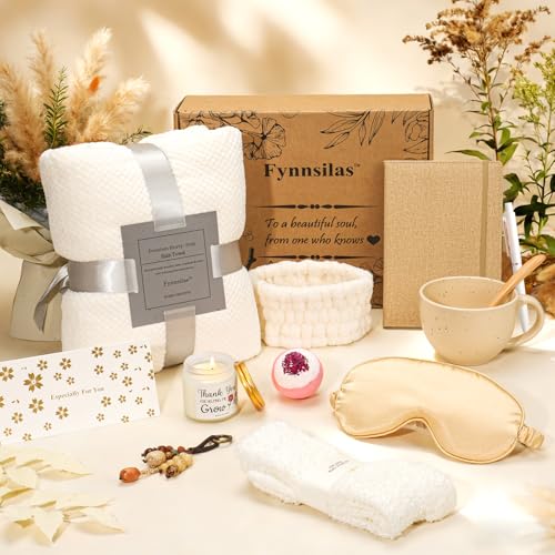 Self Care Gifts for Women - Luxury Get Well Soon Gift Baskets Spa Care Package Sympathy Inspirational Thinking of You Stress Relief Kit for Her Moms & Working Women - Mother's Day/Birthday Present