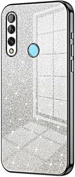 For Huawei P Smart-Z/Y9 Prime 2019 Case,Clear Glitter Electroplating Hybrid Protective Phone Cover,Slim Transparent Anti-Scratch Shock Absorption TPU Bumper Case For P Smart-Z/Y9 Prime 2019Black