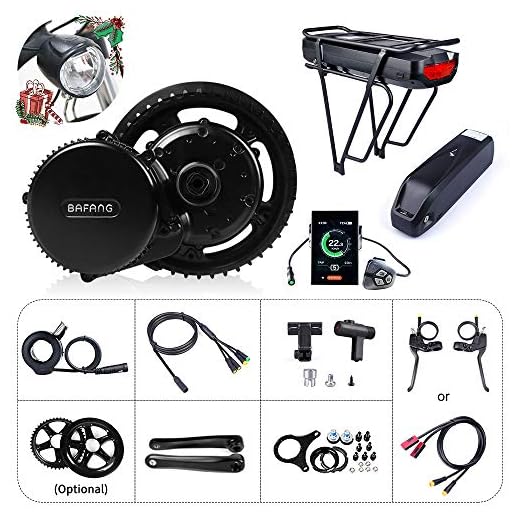 Bafang Elcykel BBS01B 350 W 48 V mittmotor mountainbike ombyggnadssats cykel konverteringssats EBike Kit med 48 V 11,6/17.5Ah Hailong batteri/bagagehållare batteri