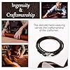 Mens Leather Bracelet Adjustable Premium Classic Handmade Braided Bracelet for Men Husband Boys Son Snake Pattern Wrap Genuine Men's Strap Bands Wrist Bangle with Clasp for Holiday Gifts (Brown) #1