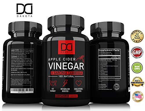 (1500mg) Apple Cider Vinegar Capsules with Garcinia Cambogia Cayenne Pepper Weight Loss Diet Pills Extract for Detox Cleanse Belly Fat, ACV Tablets Digestive Support Supplement Healthy Gut (2 Pack) - Thumbnail 5