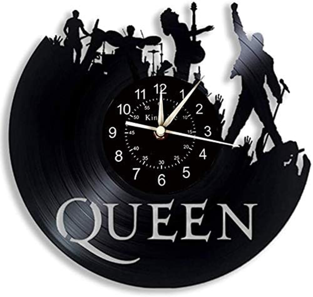 Horloge murale Queen vinyle silencieuse pour salon calme et sans bruit