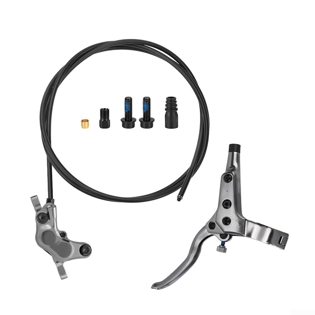 Set freno a disco idraulico a quattro pistoni per mountain bike | Impianto frenante con tubo dell'olio spaccato, lega di alluminio 6061, pilastro standard A/B 75/51Mm