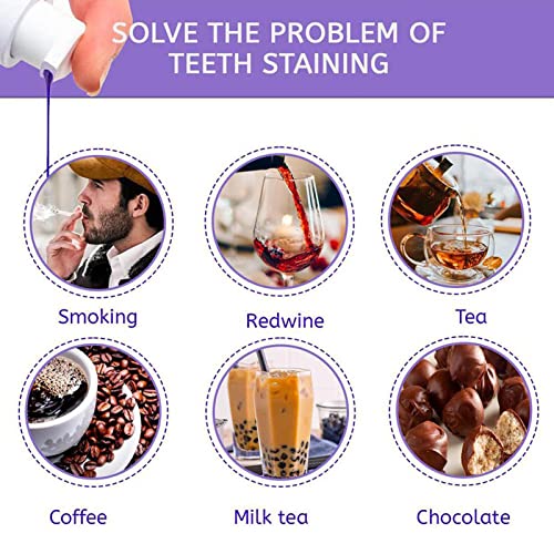 Creme dental roxo para dentes sensíveis | Creme dental branco roxo | cor eficaz 30 ml para dentes am