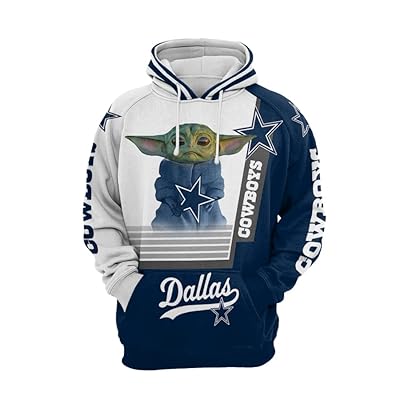 Buy Dallas Cowboys Baby Yoda 3D Zip Up Hoodie at Ubuy Kuwait