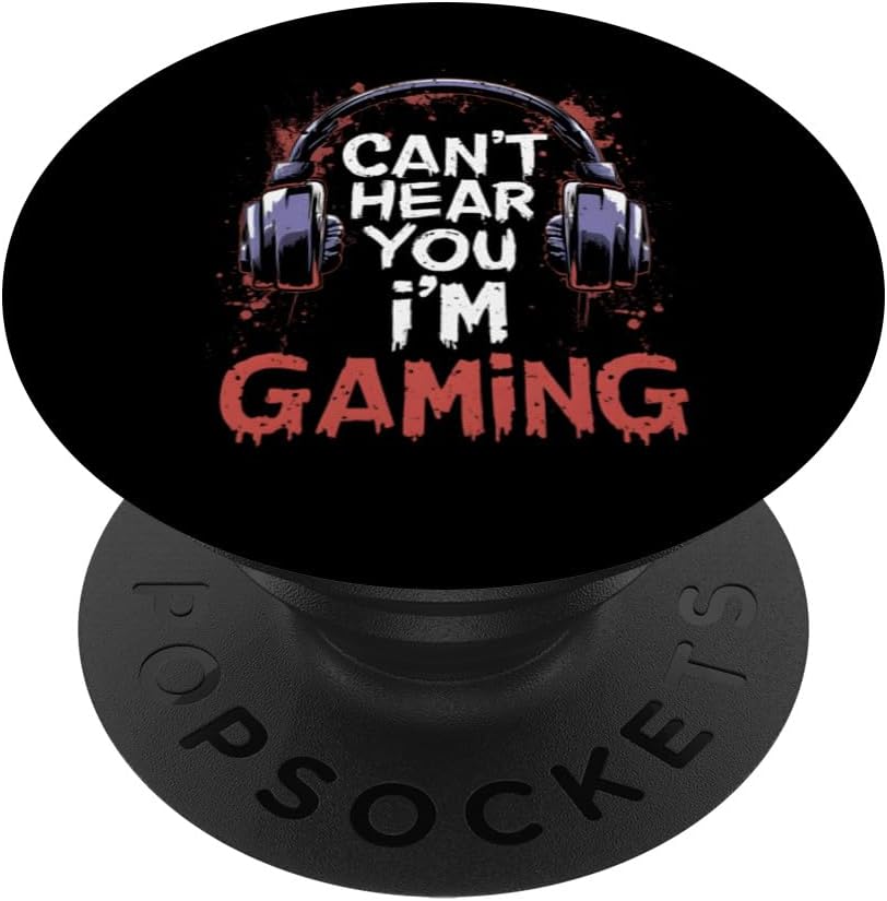Gamer Headset Humorous Apparel: Can't Hear You, I'm Gaming PopSockets MagSafe PopGrip for iPhone