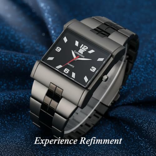 IIK COLLECTION Store IIK COLLECTION Rectangle Studded Dial Men's Watch - Image 8