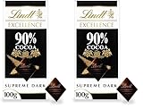 Lindt EXCELLENCE Dark 90 Percentage Cocoa dark chocolate bar, 100 g (Pack of 2)