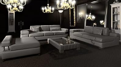 Leather Sofa Set 3+2+Stool Luxury Sectional Couch Elegant Modern Sofa Furniture - BULLHOFF by Giovanni Capellini