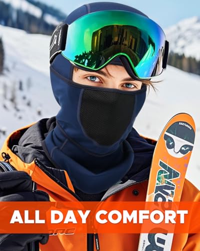 Image of Balaclava Face Ski Mask with Movable Design for Men Women-Fleece Winter Face Covering for Cold Weather Skiing Outdoor Work