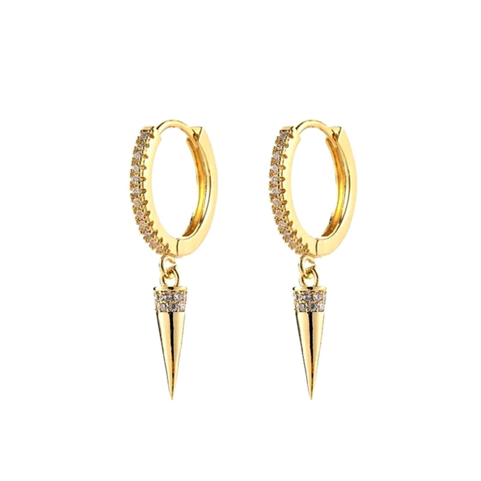Feng Shui Ohrhänger für Damen, formell, Ohrhänger für Damen, Tropfenohrringe aus Sterlingsilber, kegelförmig, mit Zirkonia