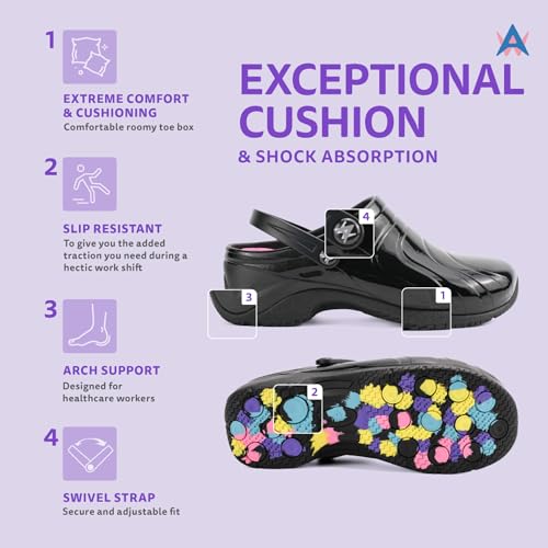 Image of Anywear Zone Clogs - Water Resistant EVA Non Slip Work Shoes Women - Slip Resistant Work Shoes for Women - Nursing Clogs with Back Strap - Arch Support with Swivel Strap - Lightweight & Easy to Clean